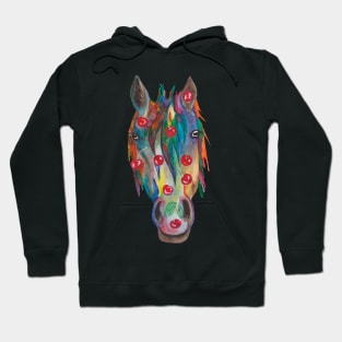 Horse head with cherries Hoodie